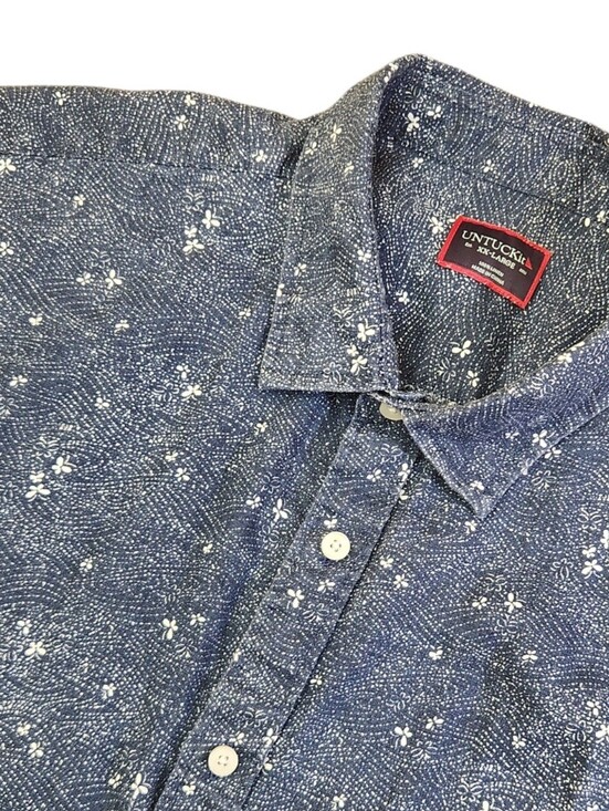 UNTUCKit Other - UNTUCKit LinenShirt Men's XXL Blue Floral Short Sleeve Button Front Hopper SS